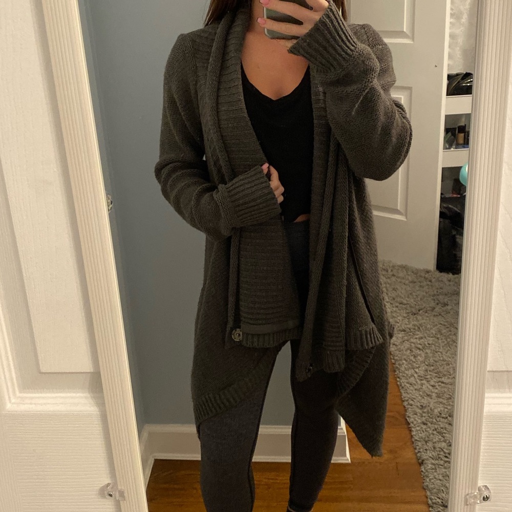 Elan Charcoal Grey Knit Cardigan